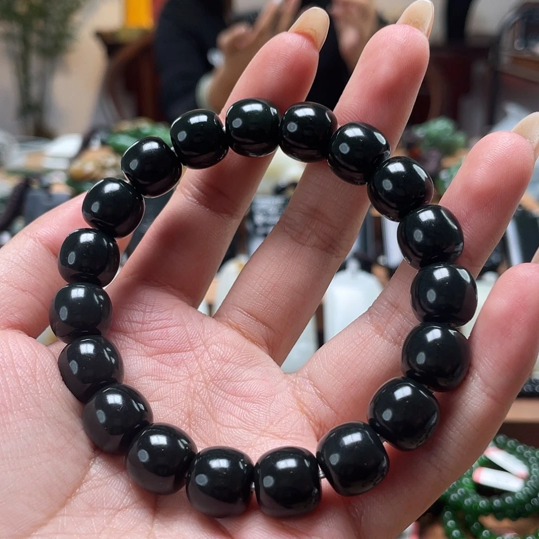 和田玉未镶嵌手链和田玉塔青老11/12