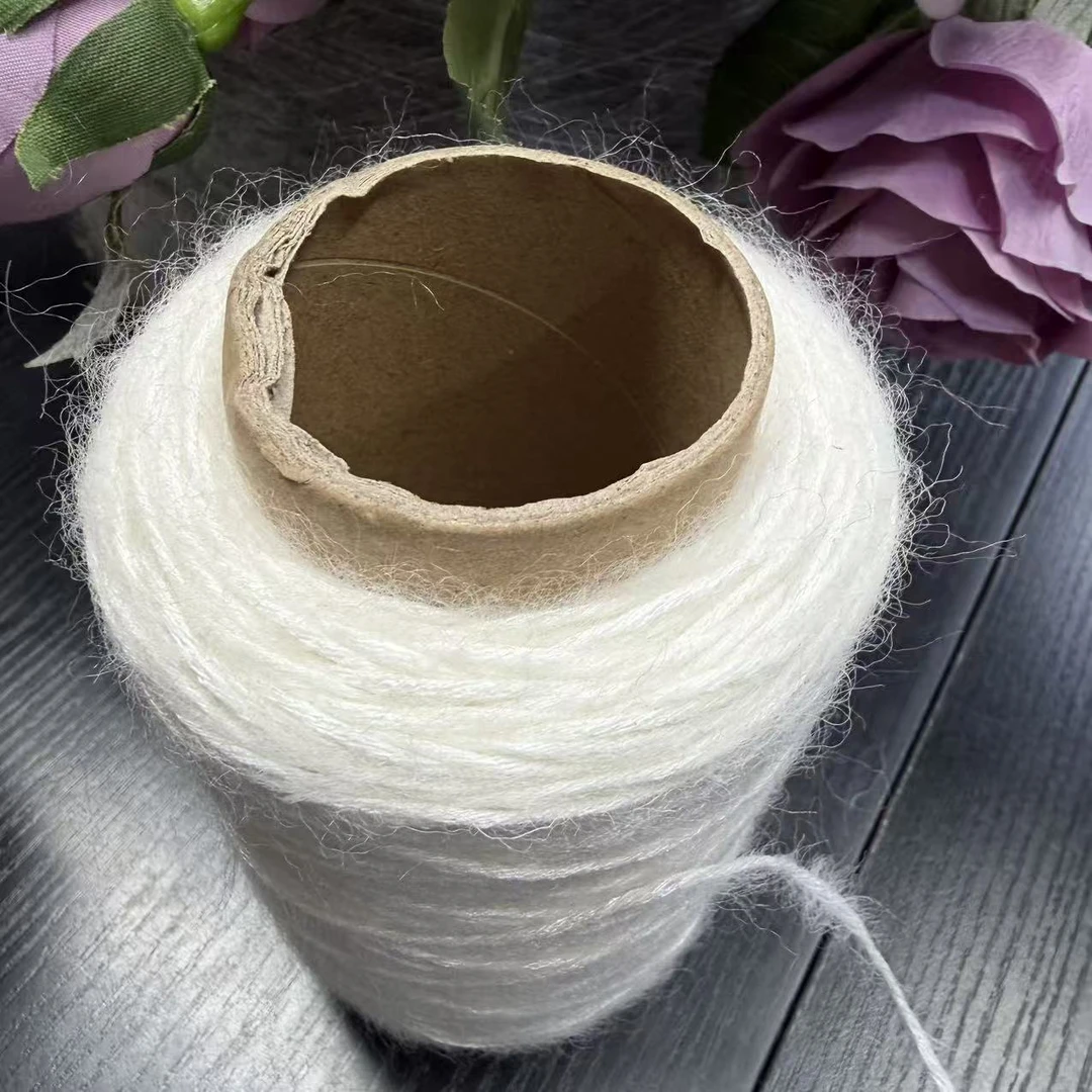 小美毛线手工编织链条羊绒拉架羊绒毛线白色绒线的02