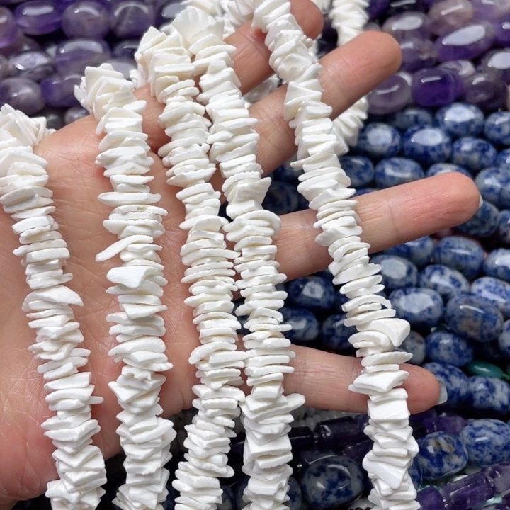 玛瑙/玉髓合金珠宝半成品一条10m白贝隔片