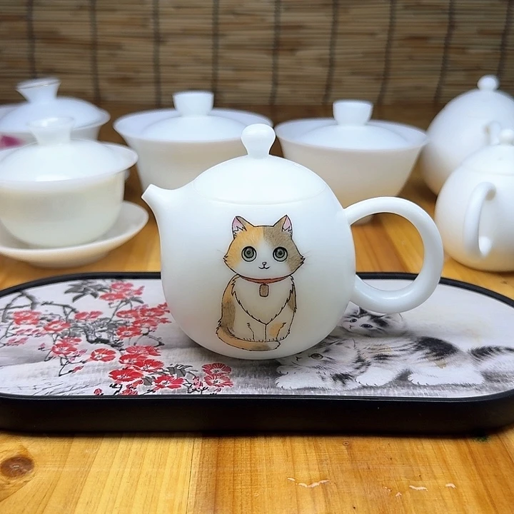 素烧高冰种手绘龙蛋壶