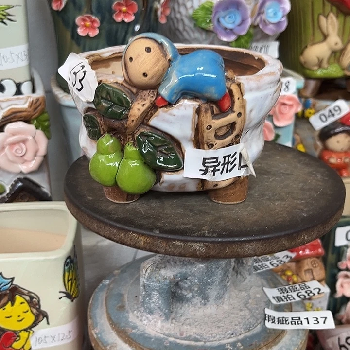紫砂花盆粗陶材质多肉花盆