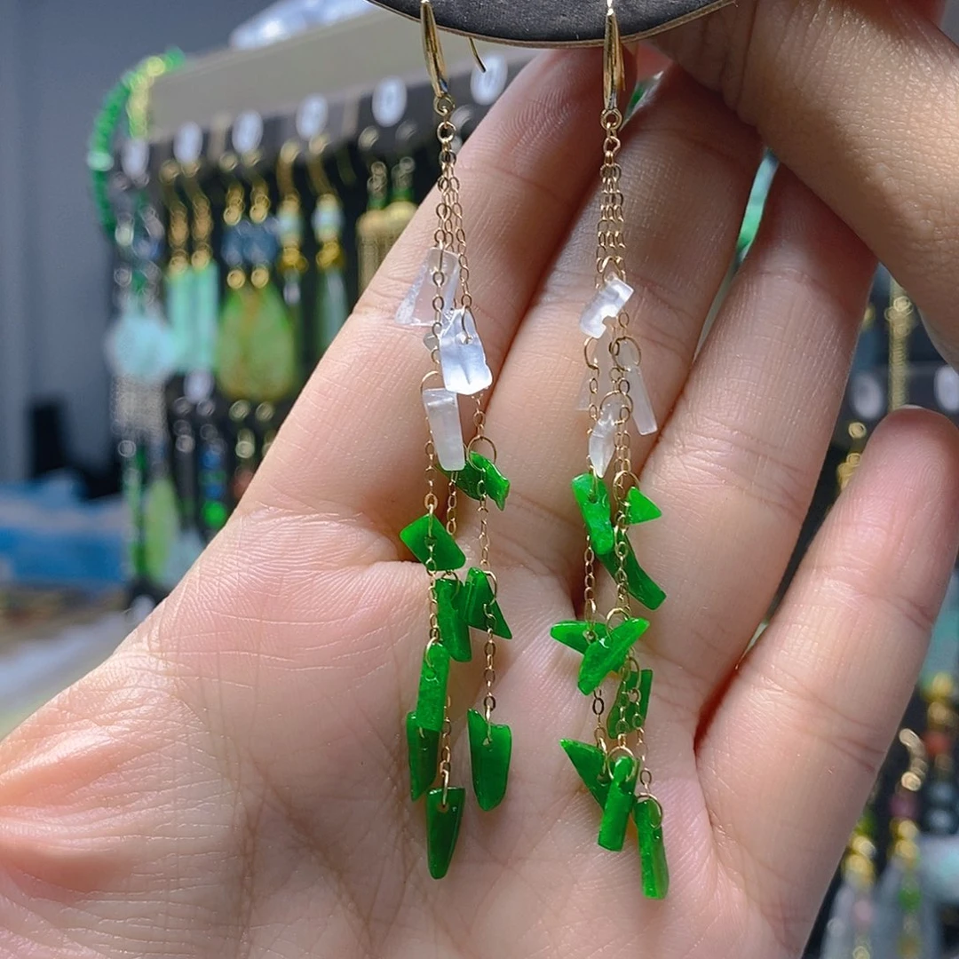 颈饰18K金镶嵌翡翠翡翠