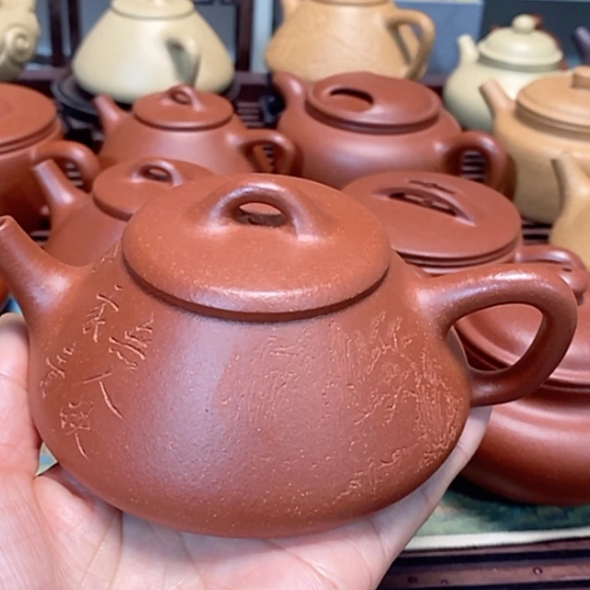 【闪购商品】紫砂茶壶红降坡半手工200毫升