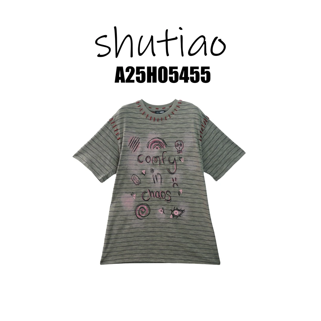 【SHUTIAO】2025秋冬：新款小众设计款T恤A25H05455