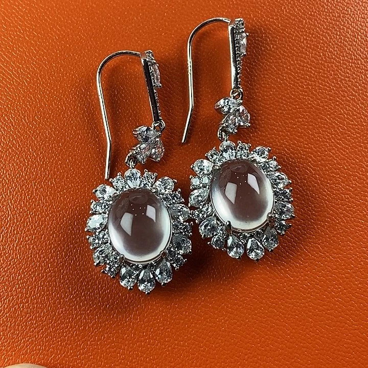 石英质玉银S925镀金镶嵌颈饰