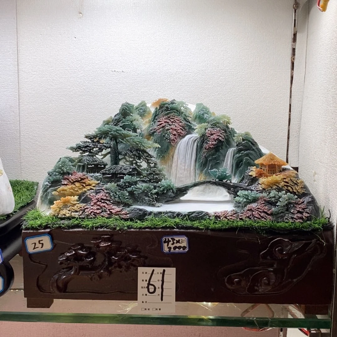 风***&玉意境山水手工雕刻