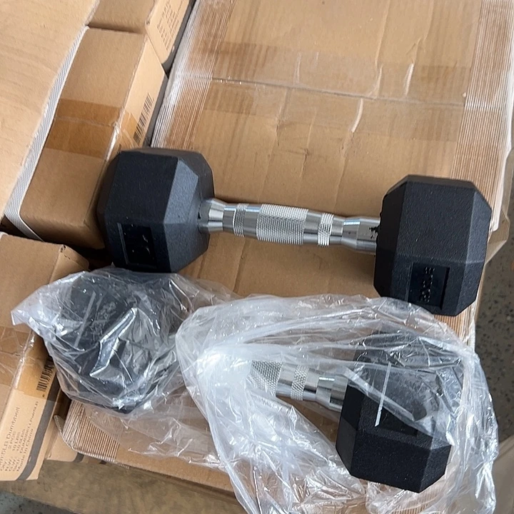全新六角实心铁哑铃4.5公斤一对
