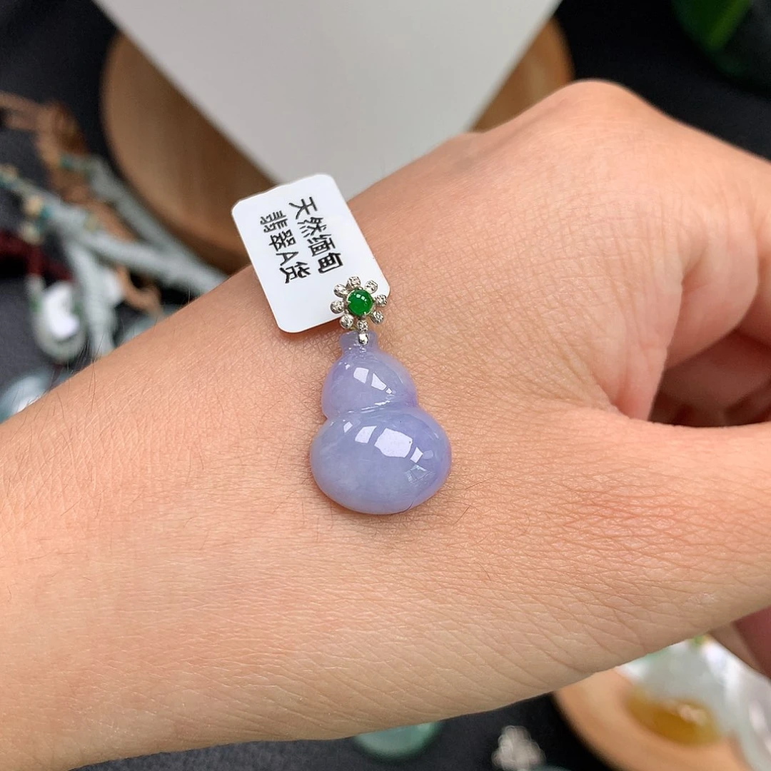 吊坠(不含链)18K金镶嵌翡翠