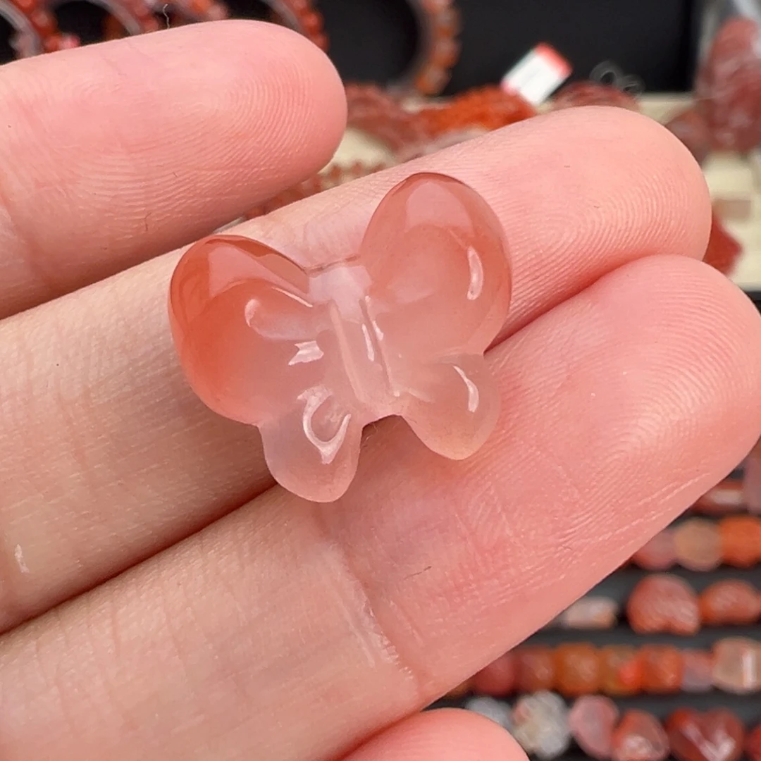 南红玛瑙未镶嵌颈饰蝴蝶结