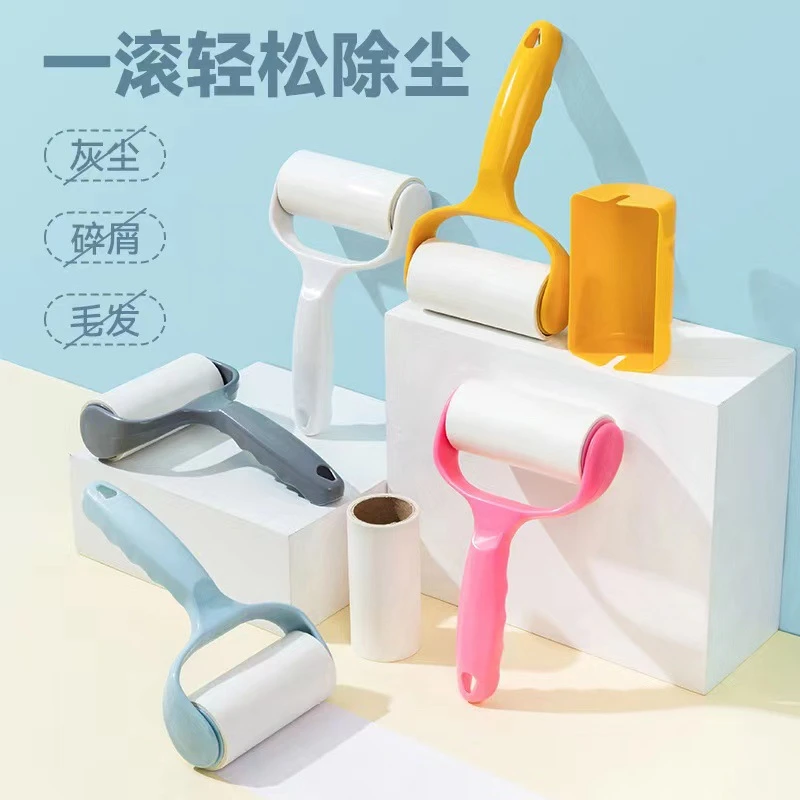 塑料粘毛器粘尘纸可撕式可替换芯滚筒器滚刷沾毛除毛黏衣物卷纸器
