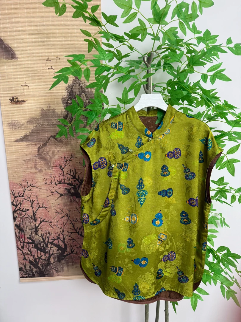 【福禄】2025夏季中式桑蚕丝气质提花复古唐装提花时尚立领香云纱