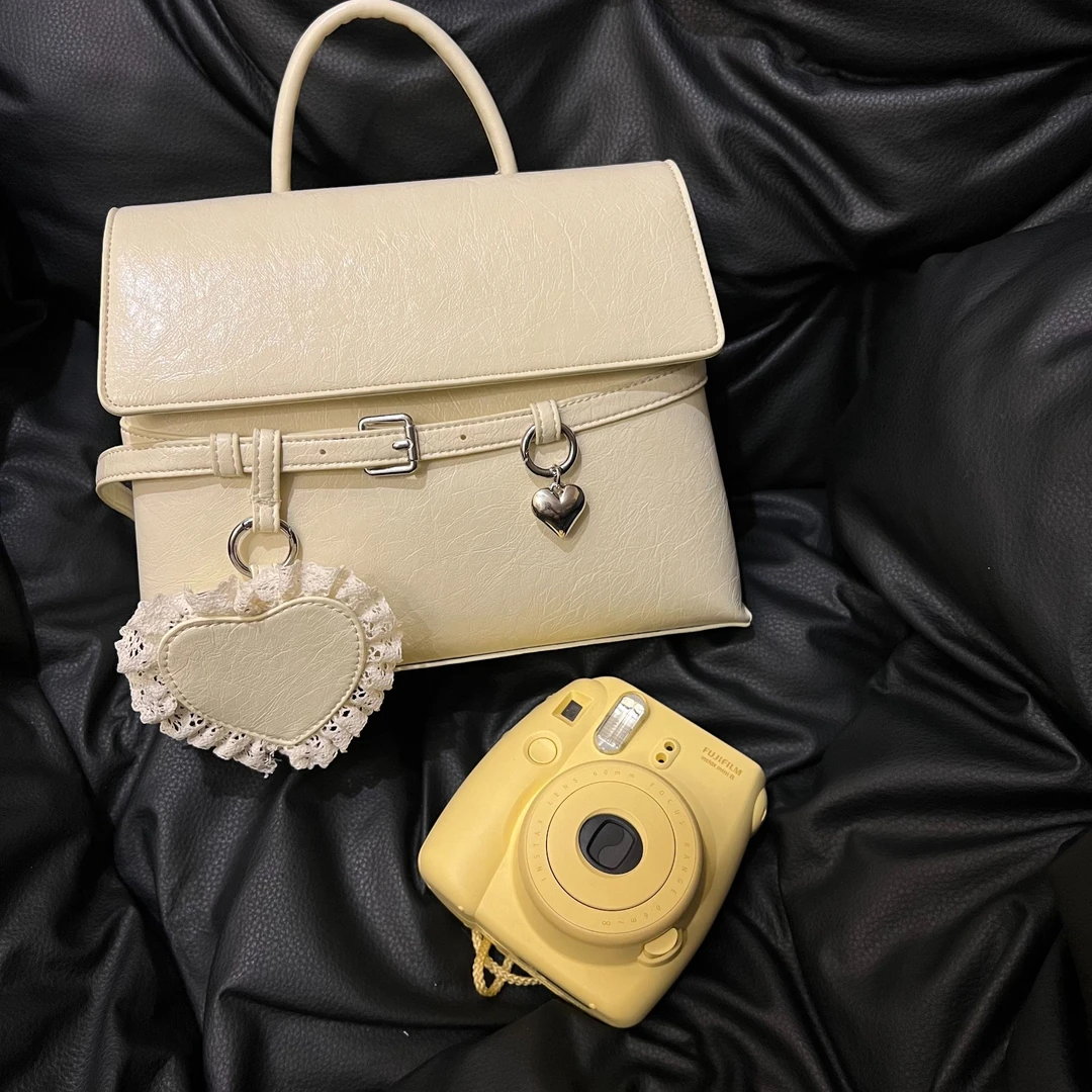 纯色INS简约双肩包出行通勤斜挎手提包小众高级感轻奢复古极简风