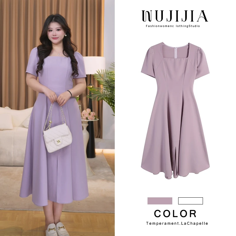 【五季家】气质时尚赫本风显瘦开叉减龄连衣裙法式长裙裙子ZL32250