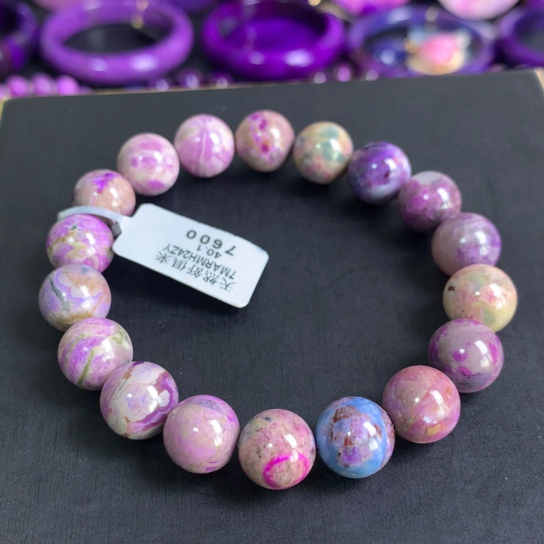 苏纪石（舒俱来）未镶嵌樱花蛋花幻彩手串11+