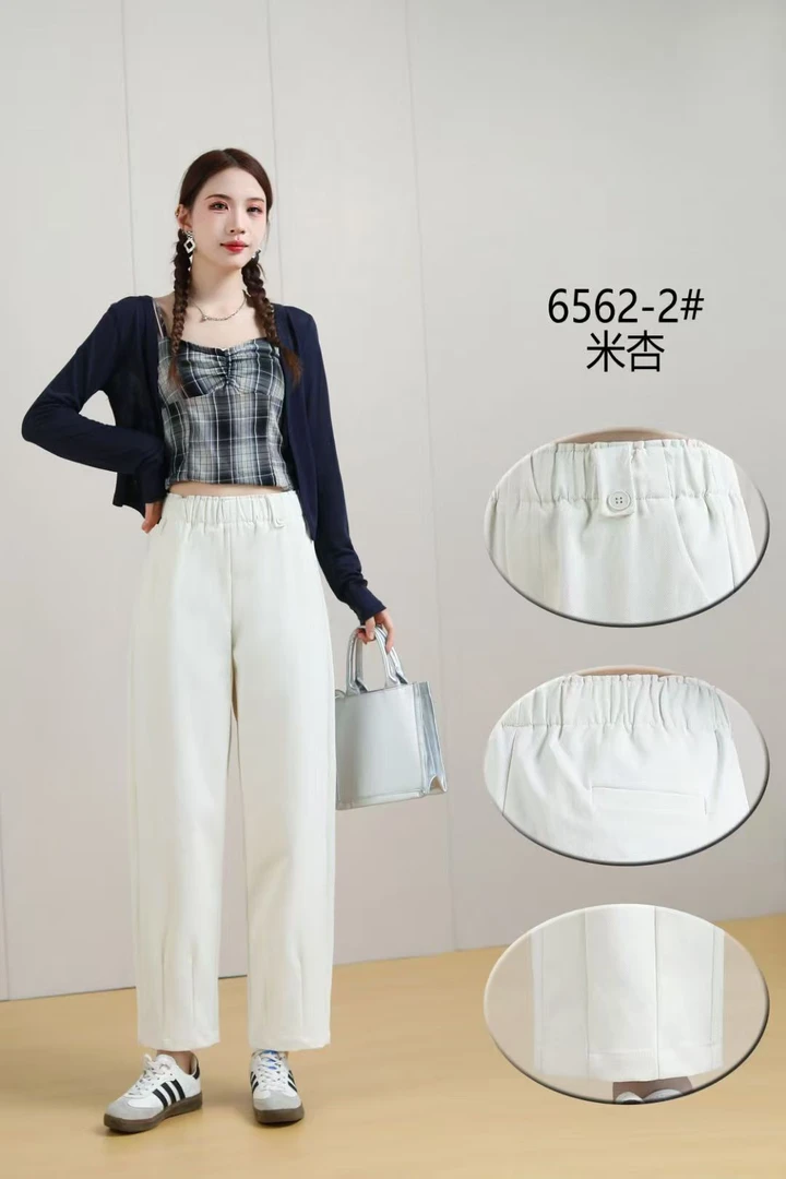 【丽丽家】秋季新款高货休闲荷叶小脚裤6562