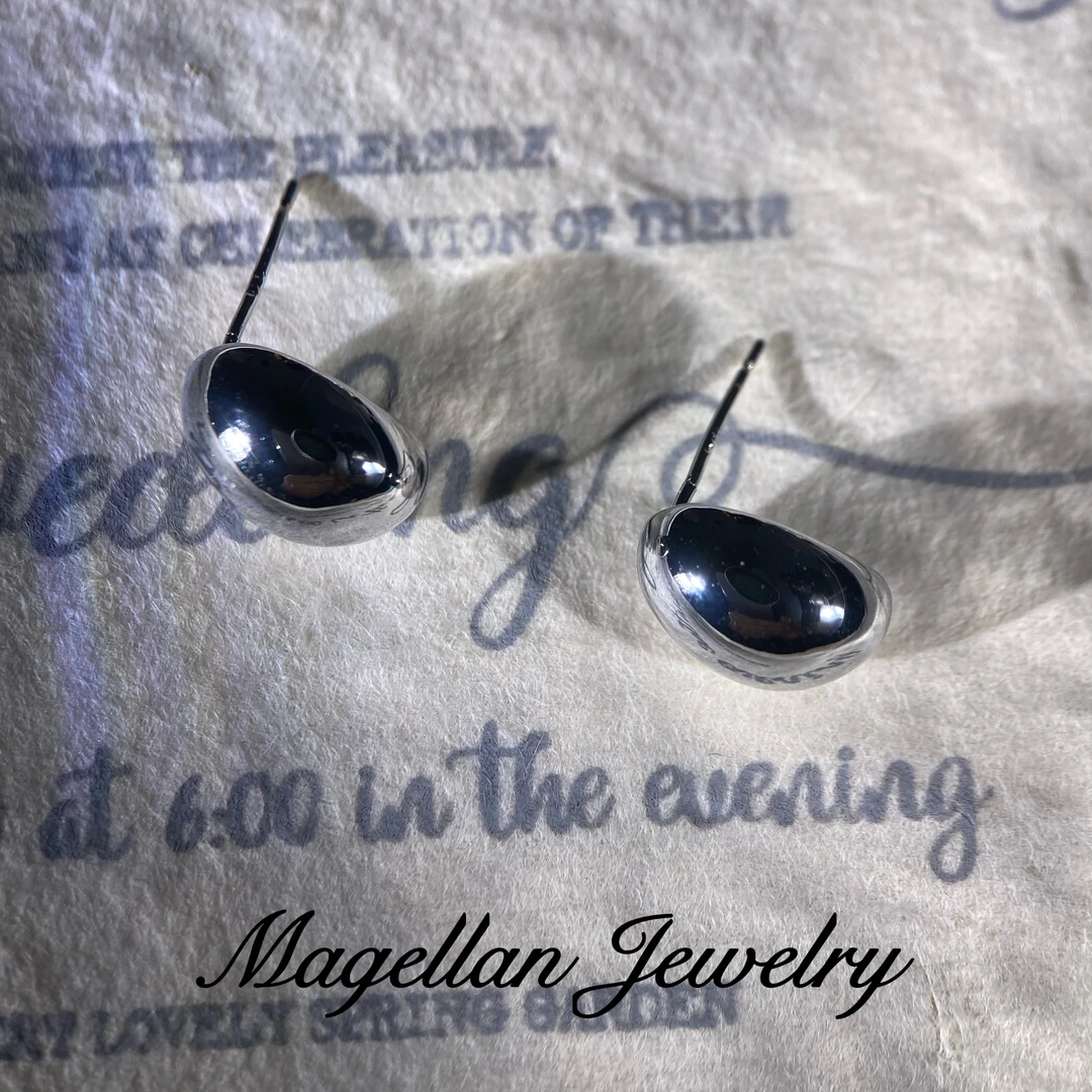 合金耳饰 E3126简约欧美时尚甜美银豆豆冷淡风轻奢素款气质耳钉