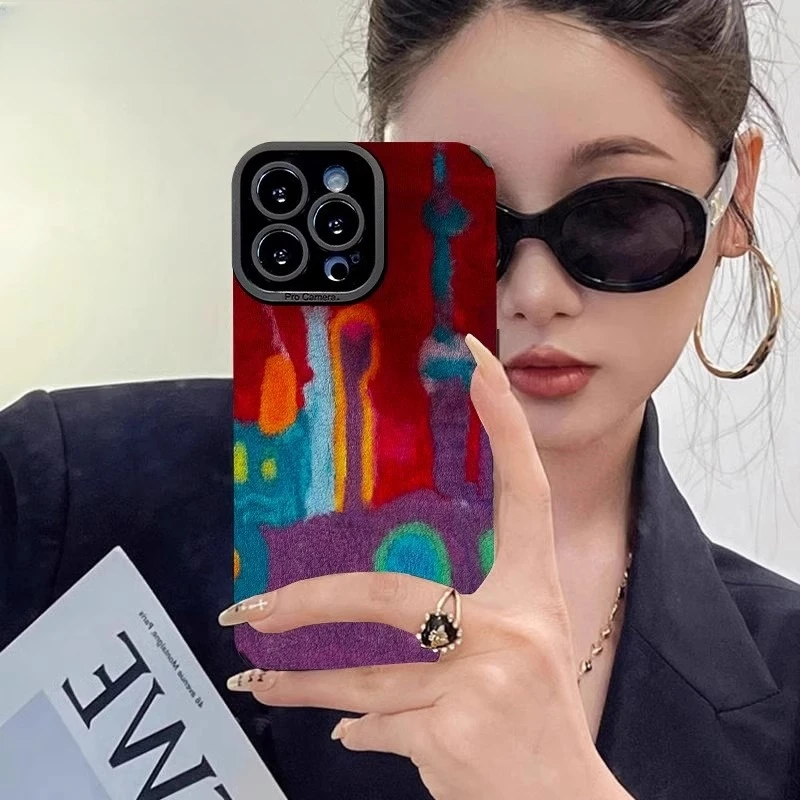 涂鸦未来之城适用苹果16promax手机壳iphone15女14pro时尚新款por