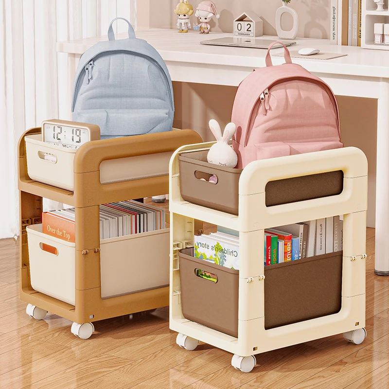 书包置物架可移动小推车书本收纳神器家用多层桌下放包落地书架