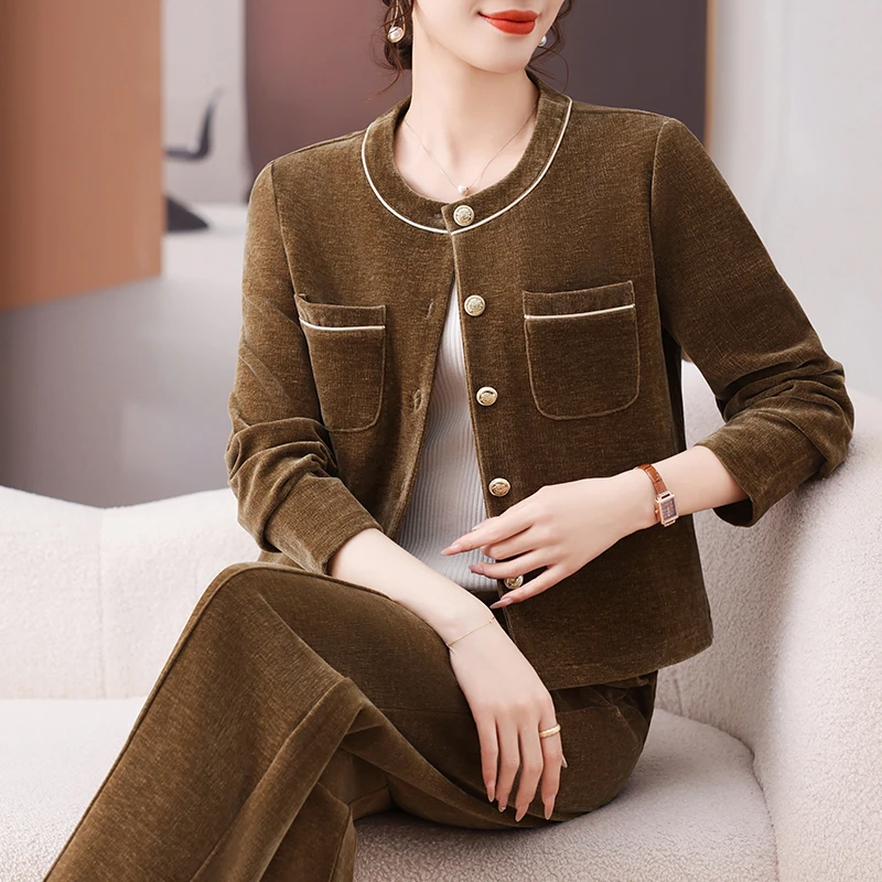 小香风休闲时尚轻熟气质高级感运动套装女春秋装显瘦卫衣两件套潮