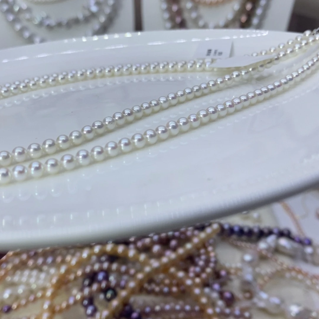 淡水珍珠项链银S925镶嵌༄****