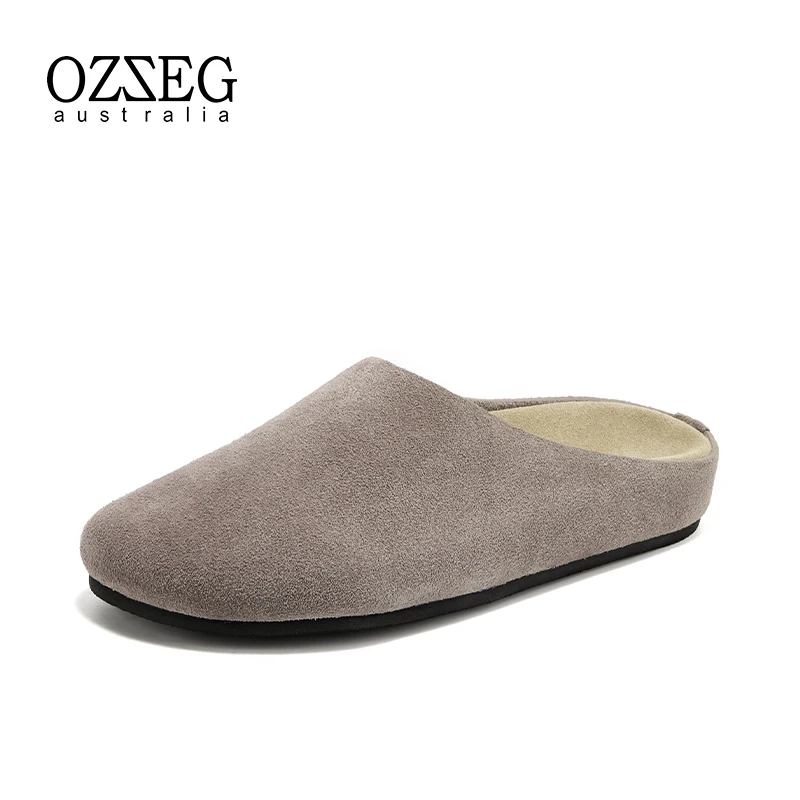 OZZEG2025春夏新款牛皮勃肯鞋女半拖鞋时尚舒适透气一脚蹬25CH01