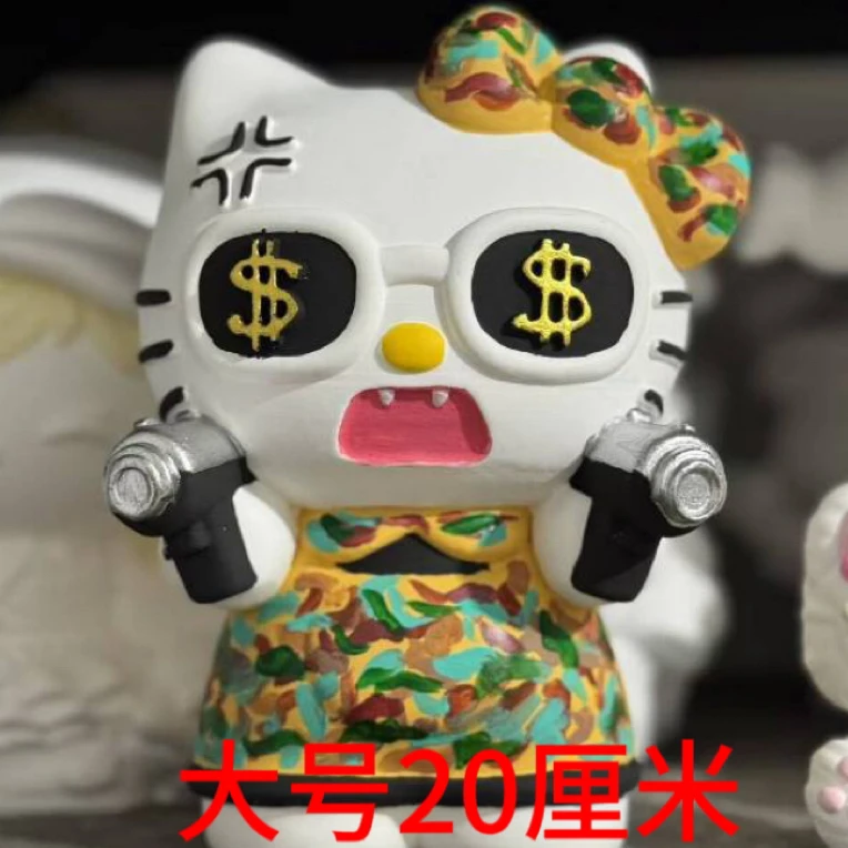 大号凯蒂猫手工涂色diy石膏娃娃白胚适合青年少年kt猫网红爆款