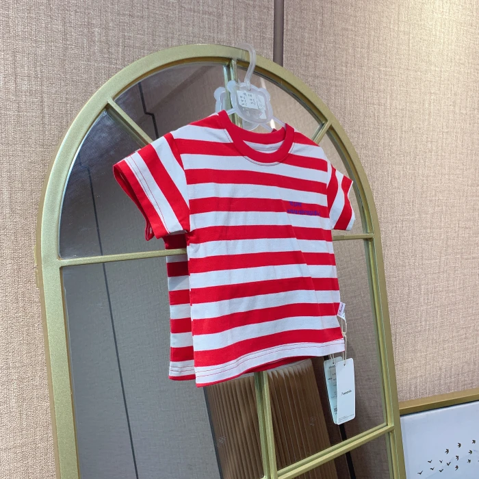 AE328   宝宝红色条纹短袖上衣