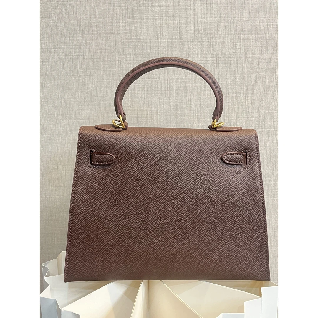 TOLEX2025新款手工百搭真皮二代手提女包乌木色