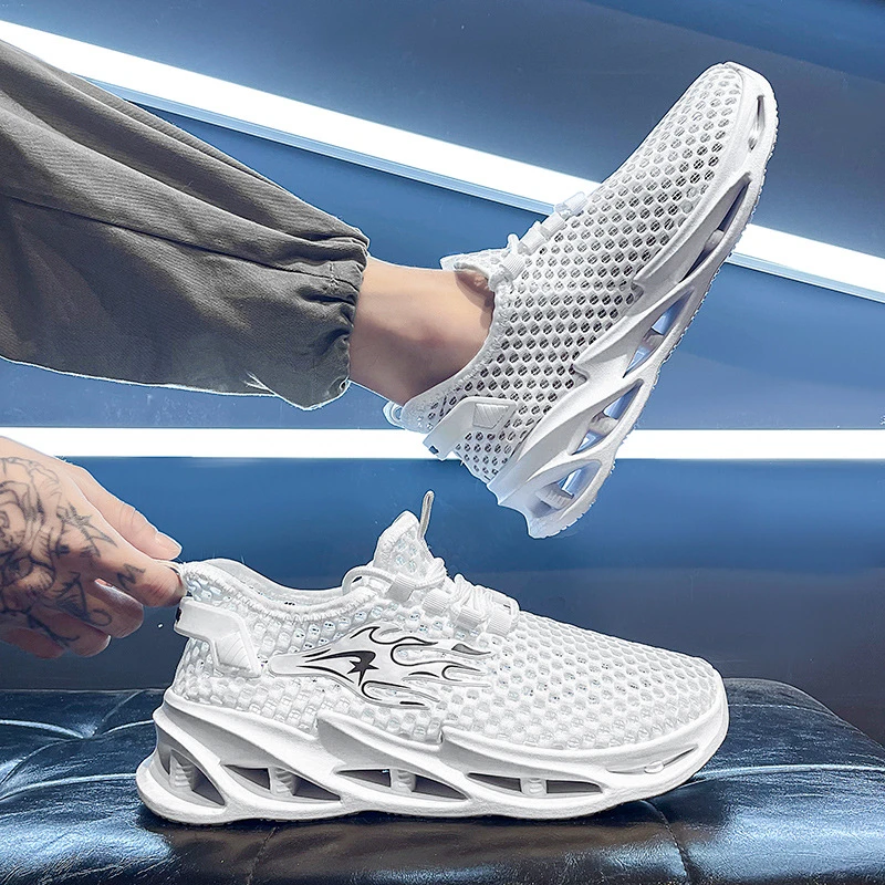 夏季透气镂空网面运动鞋男士软底轻便舒适休闲跑步鞋防臭单网鞋子