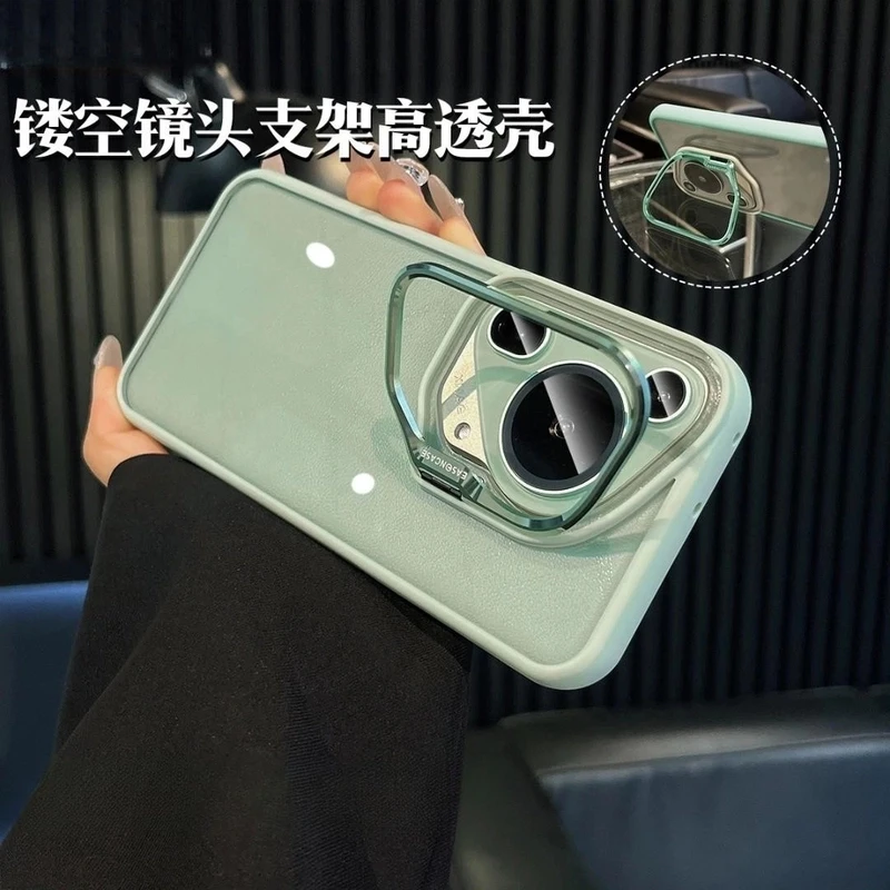 镂空镜头支架适用华为pura70ultra手机壳简约高透Pura70/pro硬壳