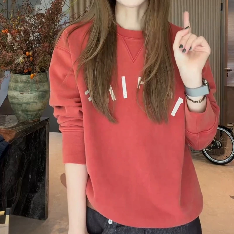 2025新款时尚气质百搭显瘦美式复古漂亮圆领卫衣LK2506796