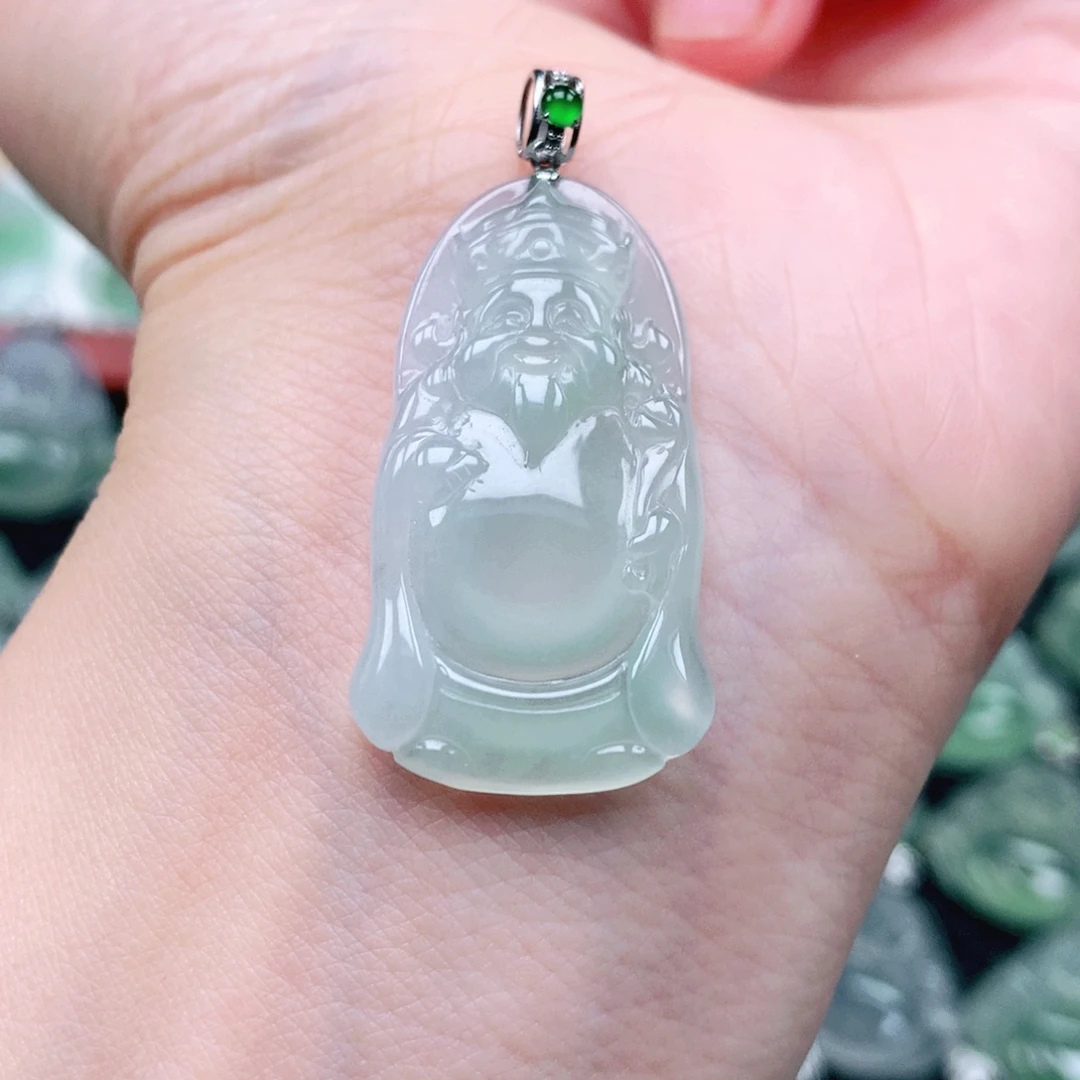 吊坠(不含链)18K金镶嵌翡翠