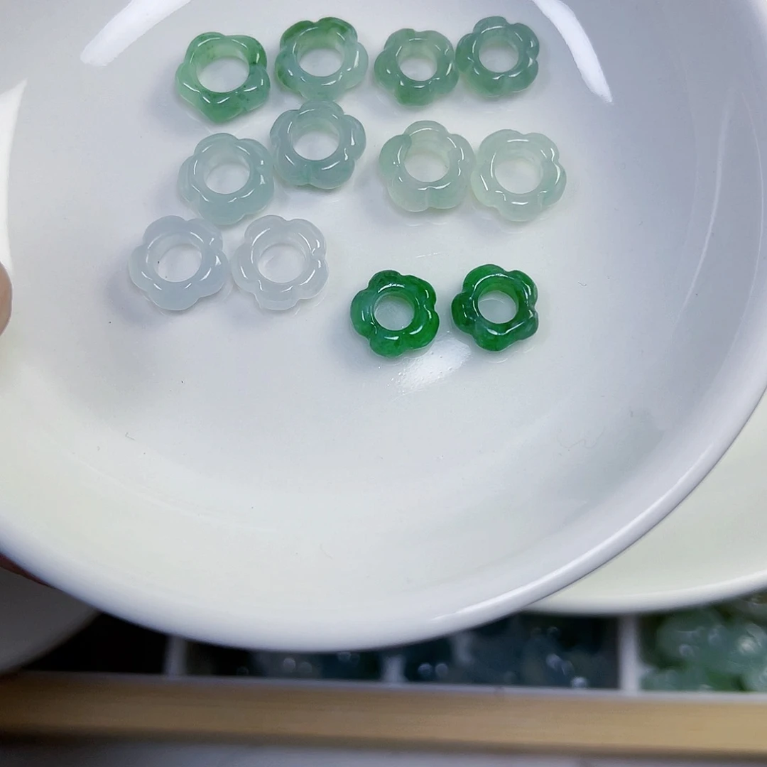 翡翠散珠翡翠花花12个