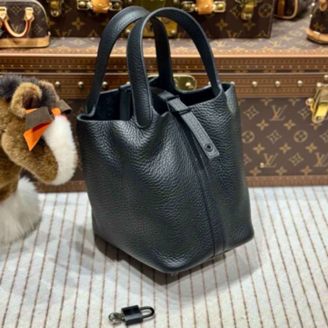 99新 Hermes/爱马仕 贝贝/soblack纯黑菜篮子18包