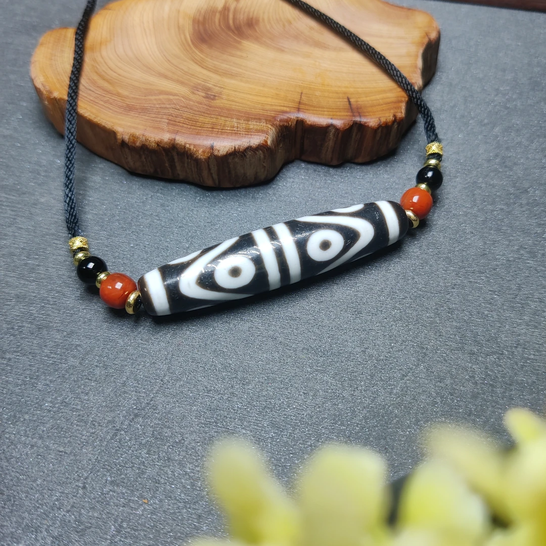 台珠高品手工黑白水纹八眼59mm玛瑙同品包浆感性价比高百搭