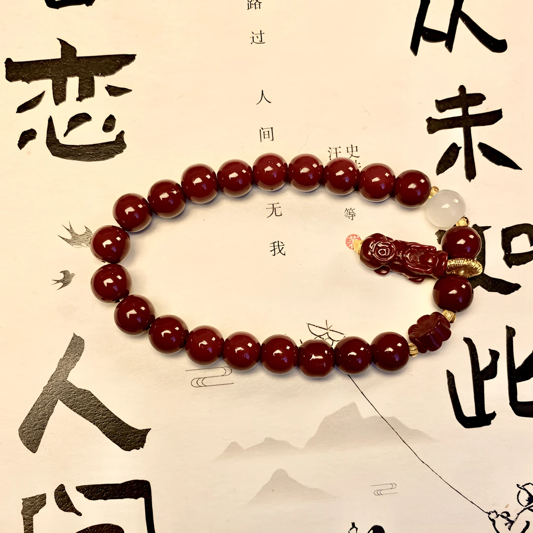 含辰砂工艺品A069貔貅朱砂单圈