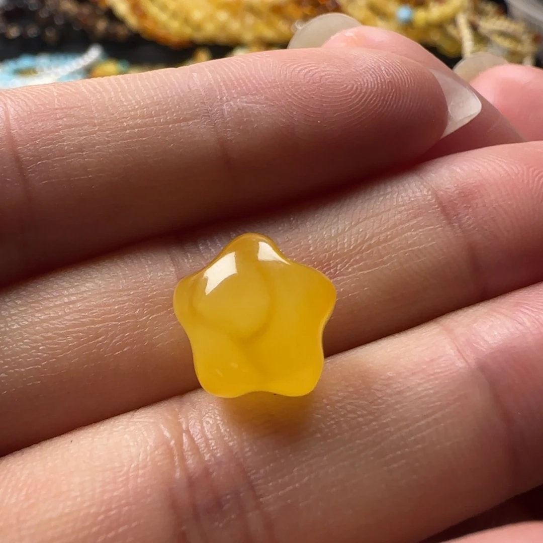 蜜蜡未镶嵌颈饰蜜蜡鸡油黄星星提溜