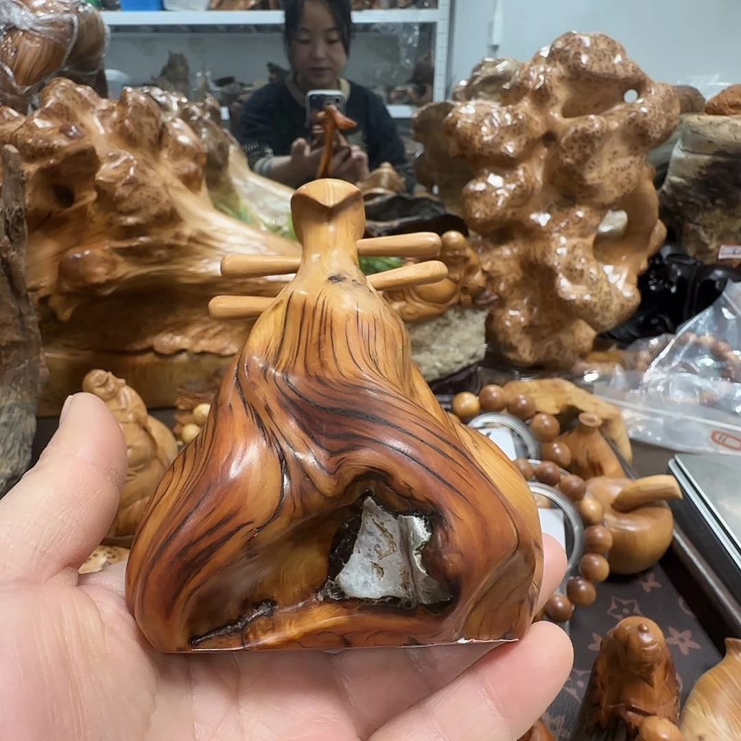 柏木（崖柏）太行崖柏陈化黑油虎皮纹抱石琵琶