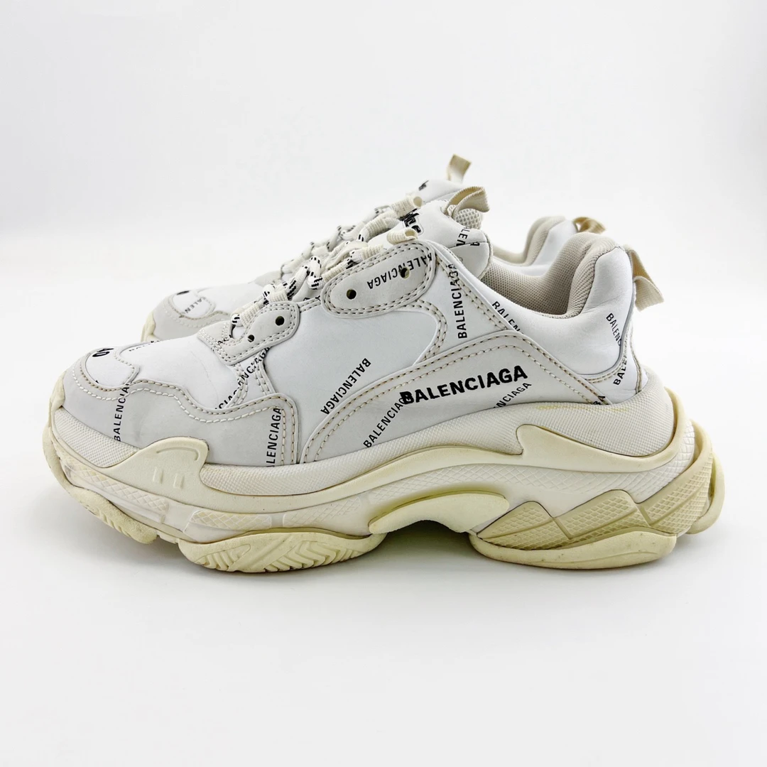 95新 Balenciaga/巴黎世家 40码/白色TripleS弹幕老爹鞋/15790803