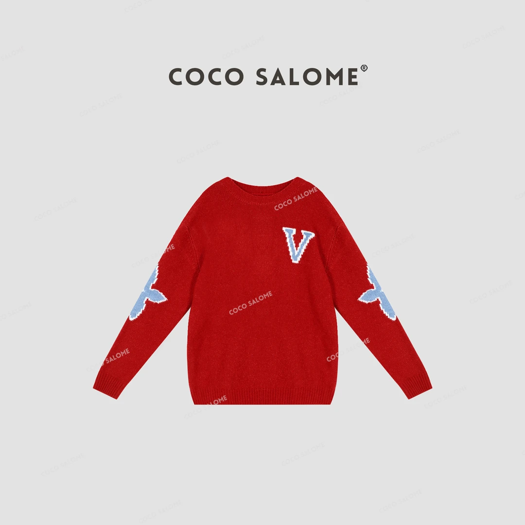 COCO SALOME⒄【喜洋洋】600g重磅绵羊毛大版男女同款毛衣310W