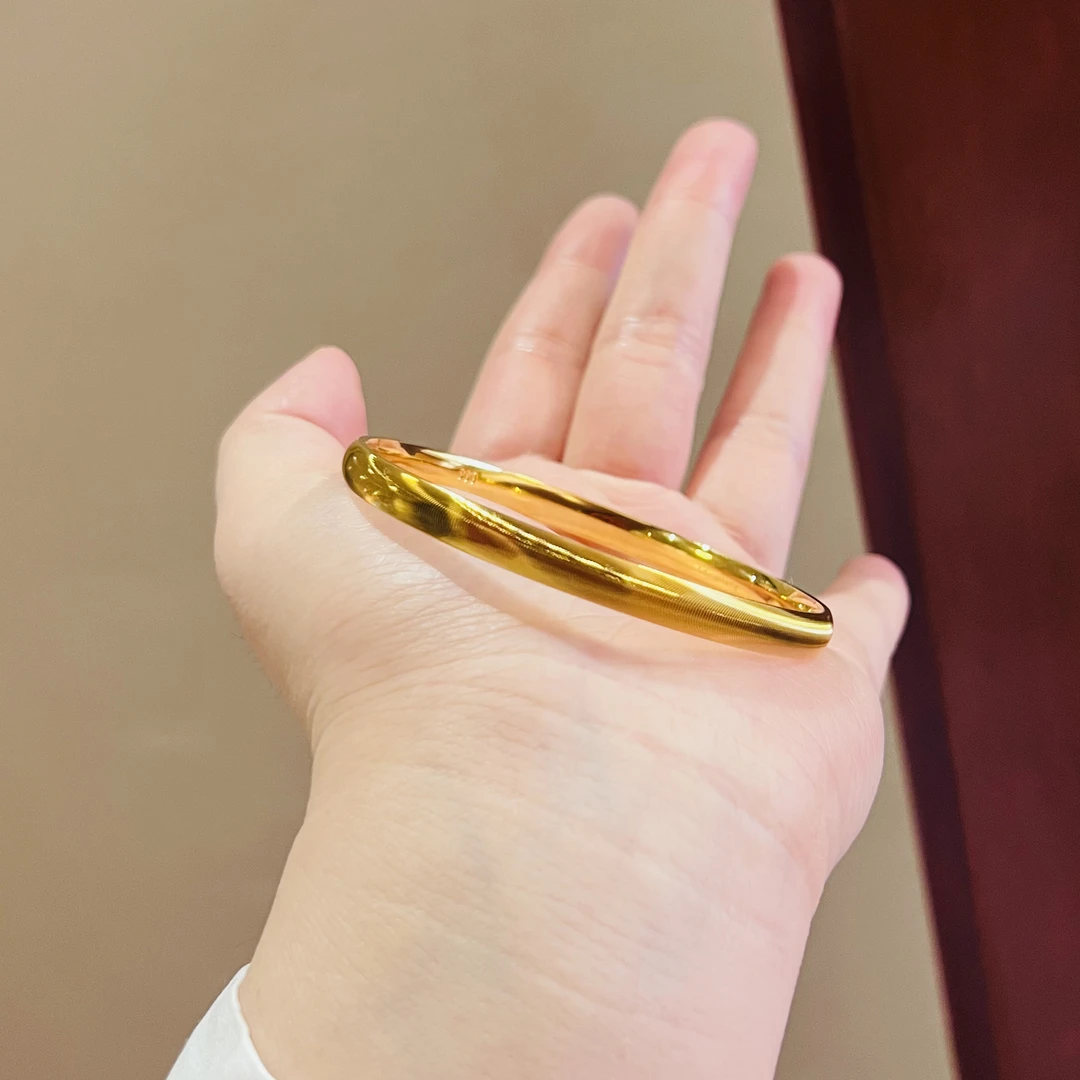 铜合金手镯 强保色铜合金手镯镭射猫眼手镯时尚渐变爆闪轻奢精美