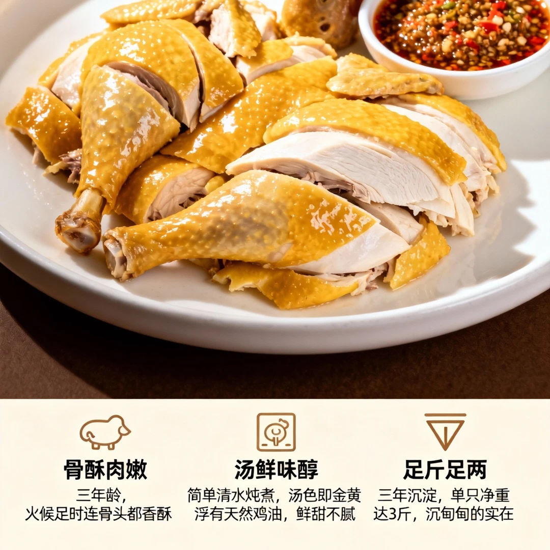 三年文昌鸡[三斤宰杀剩2.1斤]农家走地鸡散养整鸡吃五谷杂粮秘方