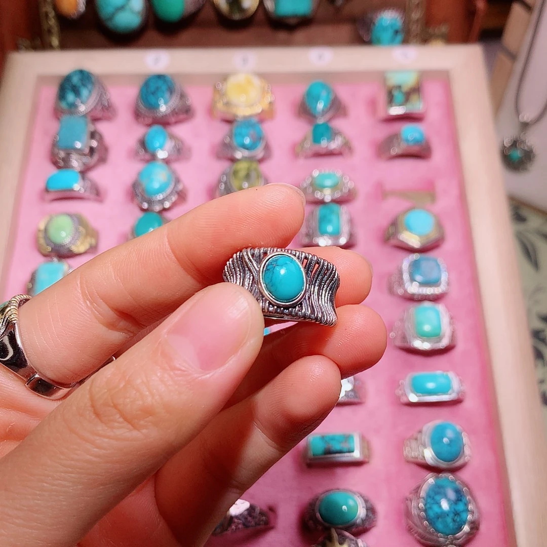 绿松石银S925镶嵌颈饰