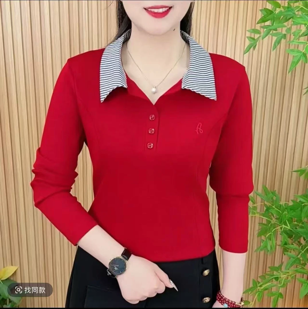 2025新款妈妈春季洋气打底衫女修身百搭欧货长袖T恤卫衣内搭上衣