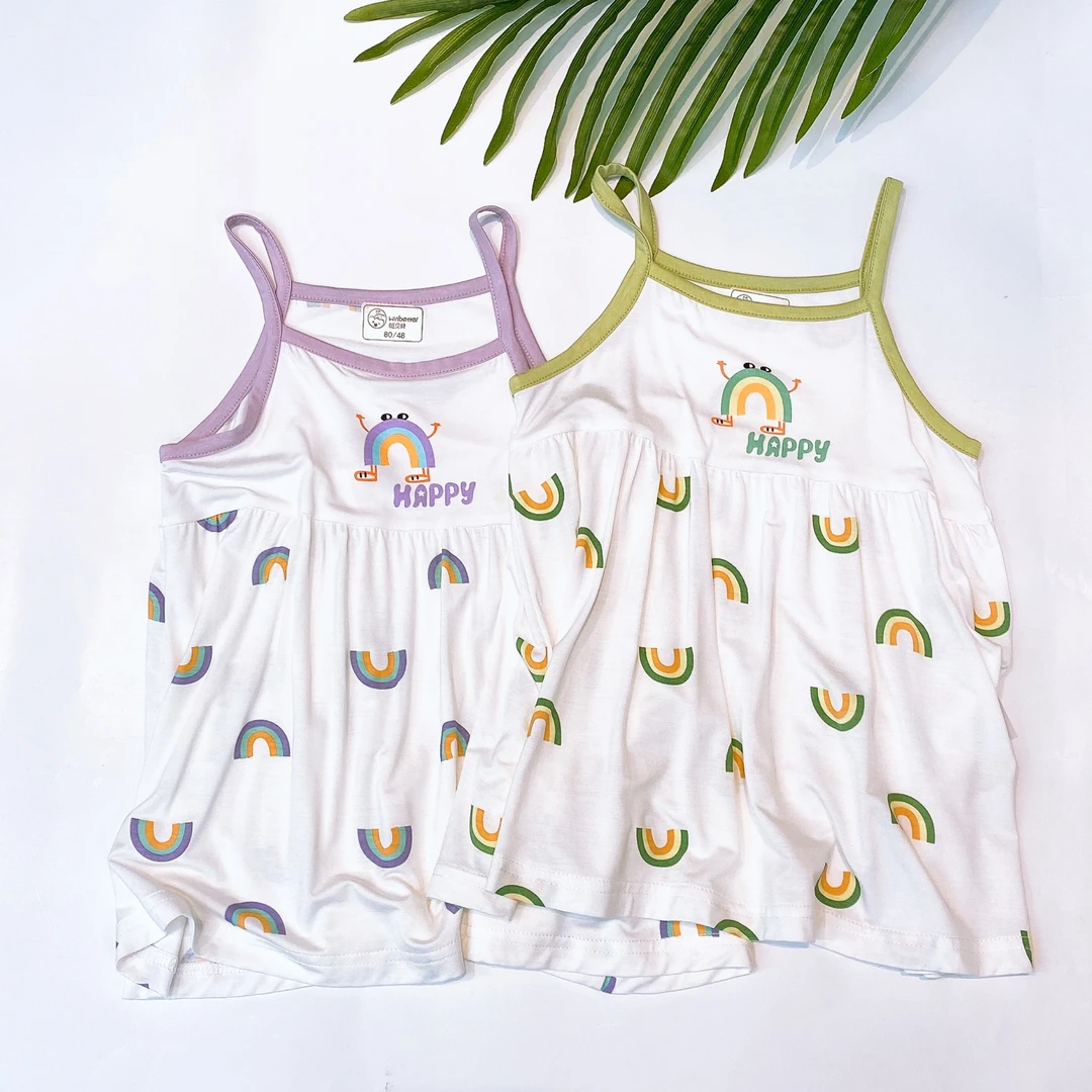 女童夏季吊带背心裙薄款凉快无袖护肚宝宝夏款卡通