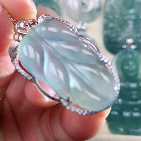 【闪购商品】翡翠银S925镶嵌吊坠(不含链)