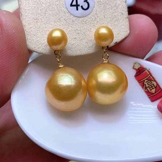 淡水珍珠耳饰银S925镶嵌