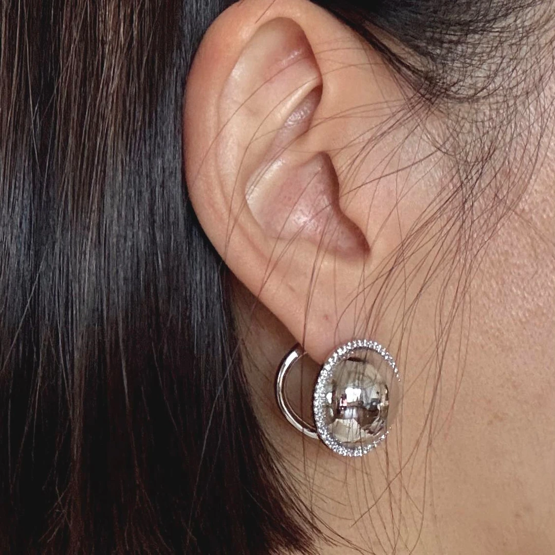 铜合金耳饰 高级感气质珠珠耳钉R1009