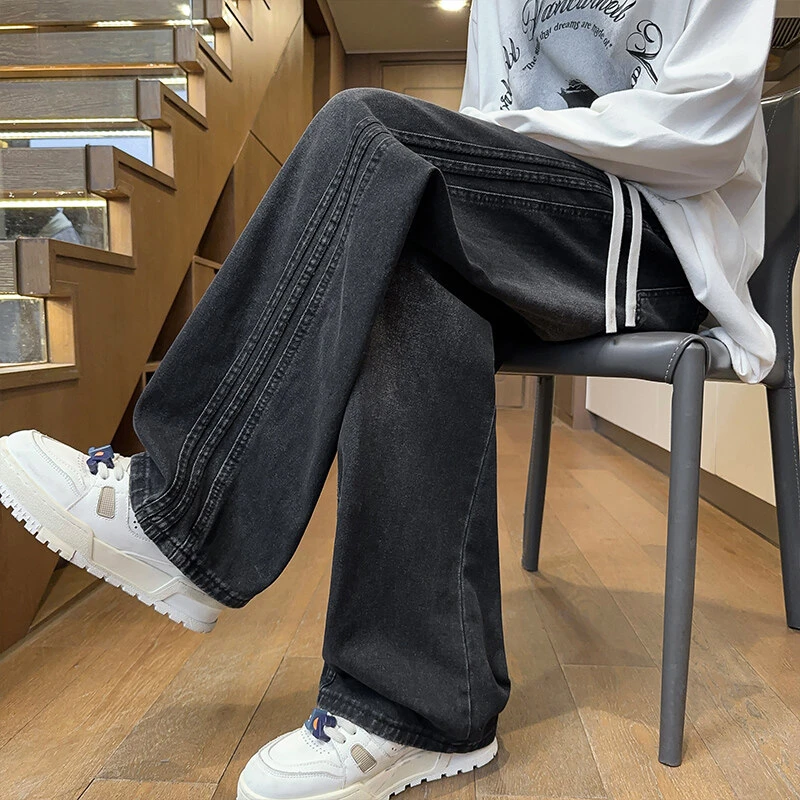牛仔裤男士春秋直筒宽松阔腿裤2025新款裤子美式潮牌男生长裤
