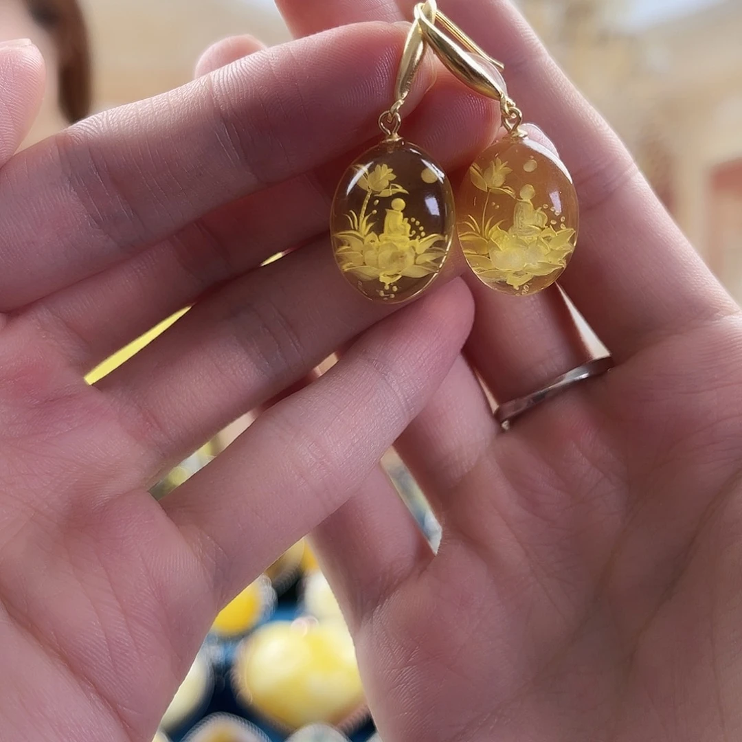 银S925镶嵌蜜蜡裸石蜜蜡